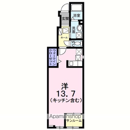 オイコス　ミューⅡ[1R/40.16m2]の間取図