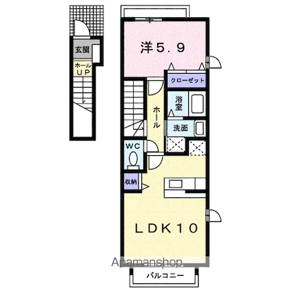 ヴァンベール　Ｂ[1LDK/41.98m2]の間取図