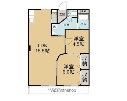 アサヒパレス川之江Ａ棟[2LDK/52.31m2]の間取図