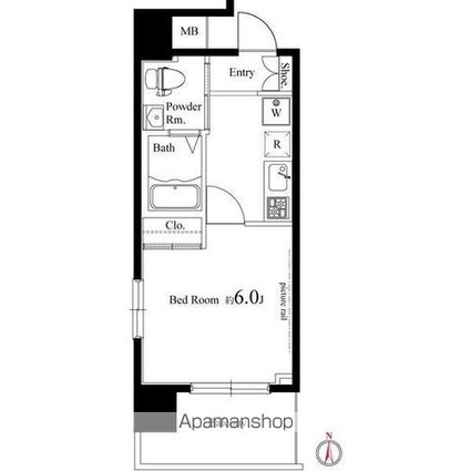 Ｇ・コンフォート大山山手通り[1K/22.52m2]の間取図