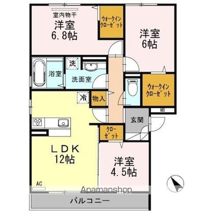 コンフォール[3LDK/72.11m2]の間取図