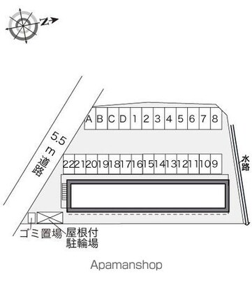 レオパレスＲａｃｏｏｎＤ６愛荘[1K/20.28m2]の配置図