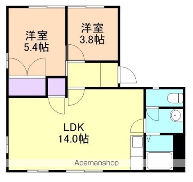 ラ．サルデーヌ[2LDK/50.9m2]の間取図