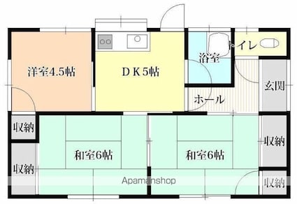北土居借家[3DK/54.72m2]の間取図