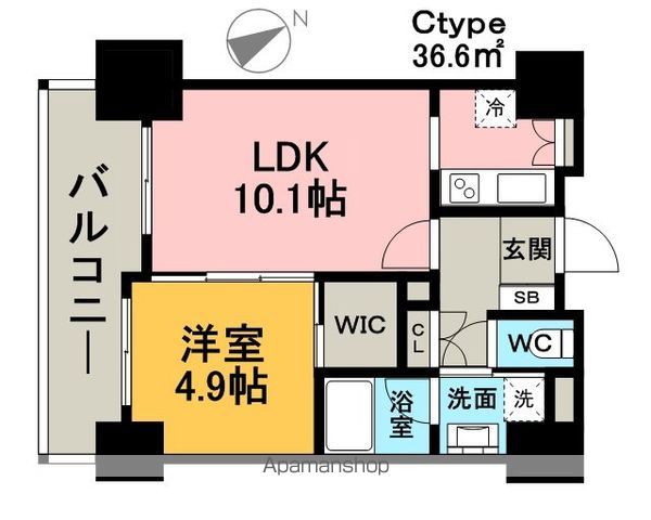 【福岡市博多区吉塚本町のマンションの間取り】