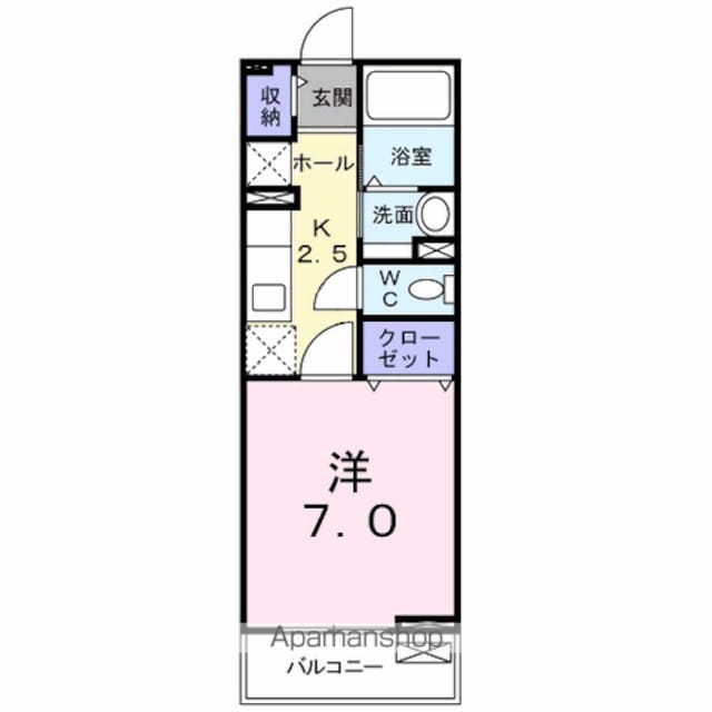 ヒルズ　松風[1K/26.08m2]の間取図