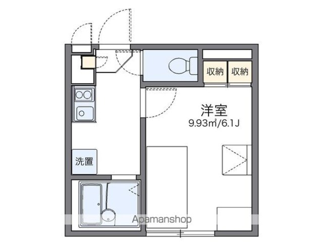 レオパレスアムール[1K/20.7m2]の間取図