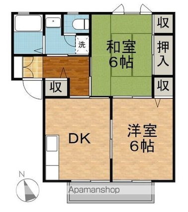 メゾン・ジュネス[2DK/43m2]の間取図