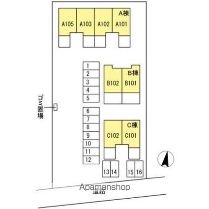 リースランド春日[3LDK/84.43m2]の配置図
