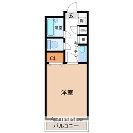 ベルトピア宮崎７[1K/24.8m2]の間取図