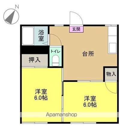 パークハイツⅠ[2DK/40.49m2]の間取図