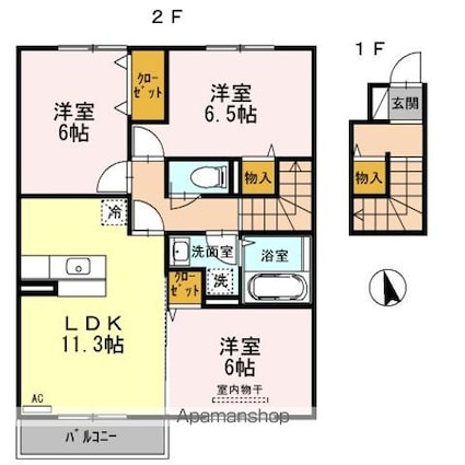 メルヴェーユ[3LDK/69.62m2]の間取図
