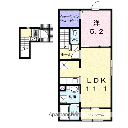 アルフォート[1LDK/46.28m2]の間取図