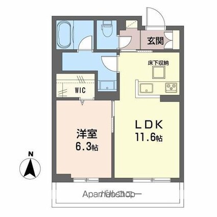 サンフェリーチェⅡ[1LDK/44.62m2]の間取図