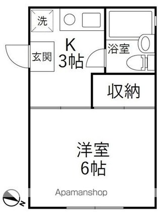 グレイシンフォニー[1K/19.87m2]の間取図
