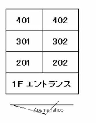 セレブ花園[1K/26.25m2]の配置図