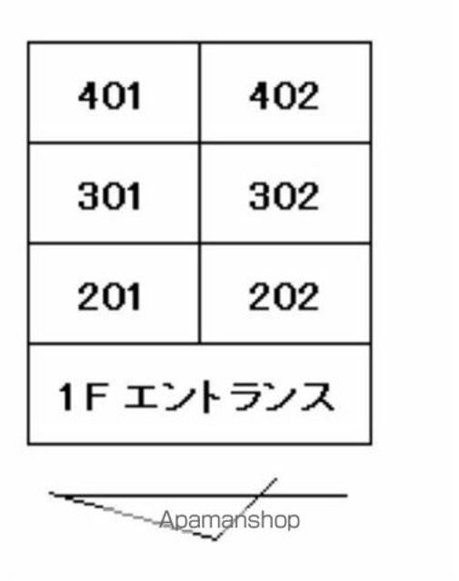 セレブ花園[1K/26.25m2]の配置図
