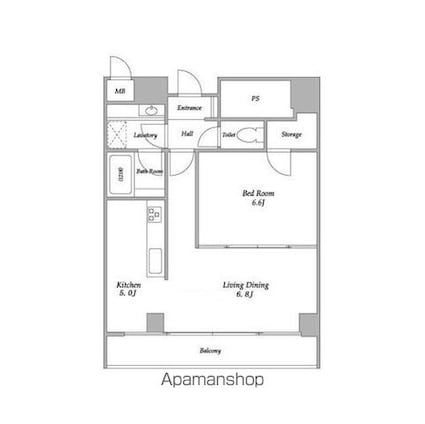 ＡーＰＬＡＣＥ新橋[1LDK/49.65m2]の間取図