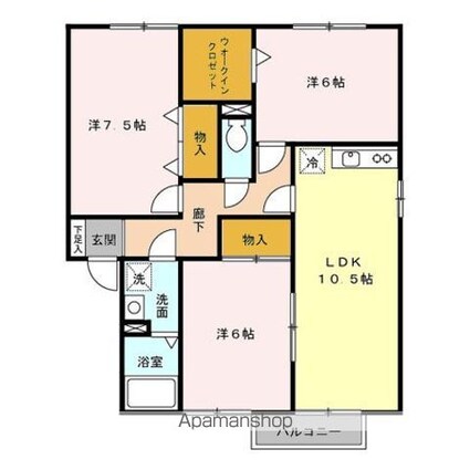 セジュールカトレア[3LDK/70.16m2]の間取図