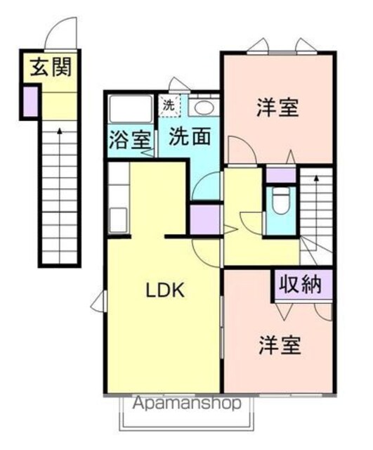 アベニール[2LDK/60.8m2]の間取図