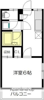 梅ヶ丘テラスＡ[1DK/25m2]の間取図