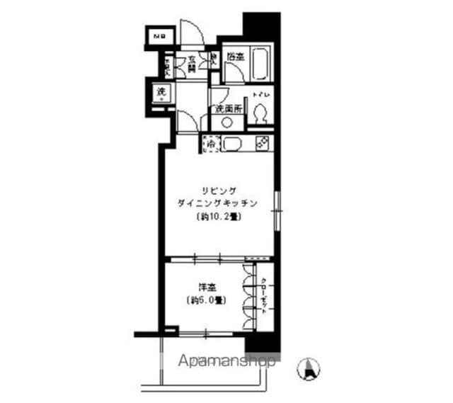 ＫＤＸレジデンス芝公園[1LDK/40.14m2]の間取図