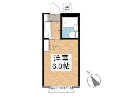 プラザドゥテレサ[1K/16m2]の間取図