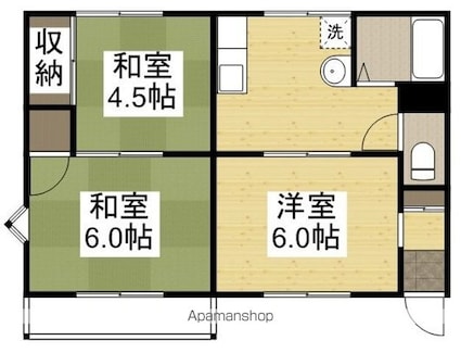 三宅コーポ　[3K/43.74m2]の間取図
