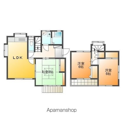 草花貸家[3LDK/73.53m2]の間取図