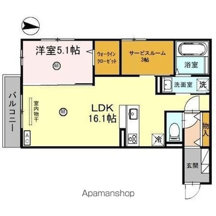 Ｄーｒｏｏｍ日前宮前（ニチゼングウマエ）[1LDK/55.14m2]の間取図