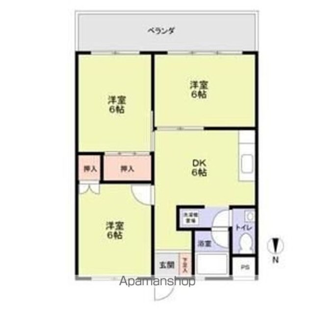 仁平フラッツ[3DK/49.58m2]の間取図