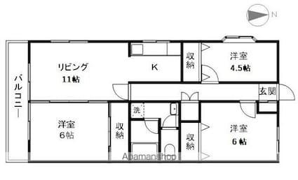 アパルトマン上松[3LDK/71m2]の間取図