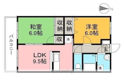 グランドゥ－ルヤノ[2LDK/47m2]の間取図