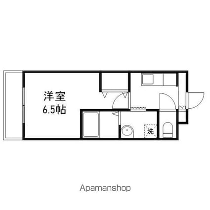 ノースパーク[1K/23.4m2]の間取図