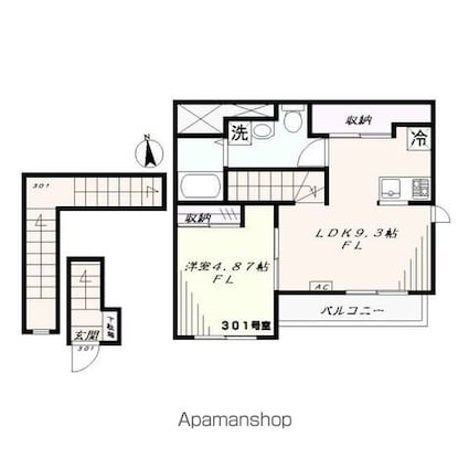 ＴＦハウス杉並[1LDK/41.09m2]の間取図