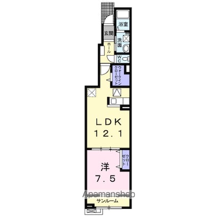 ベルエアンジュ[1LDK/50.08m2]の間取図