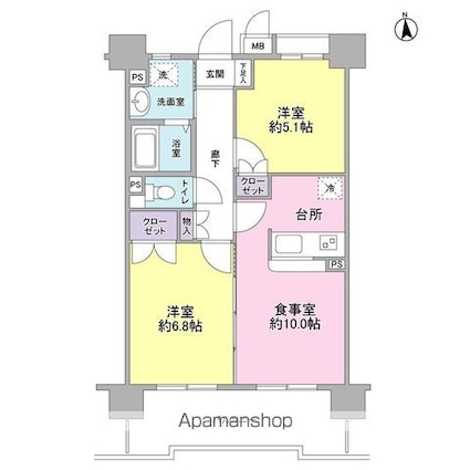 ＫＤＸレジデンス上北沢[2LDK/50.46m2]の間取図
