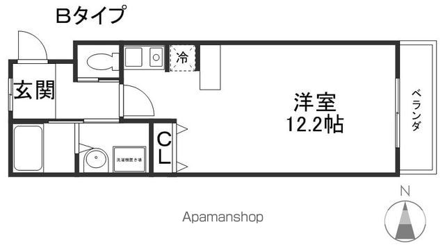 ローサセタ[1R/31.5m2]の間取図