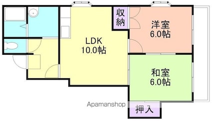 和歌山県和歌山市杭ノ瀬[2LDK/51m2]の間取図