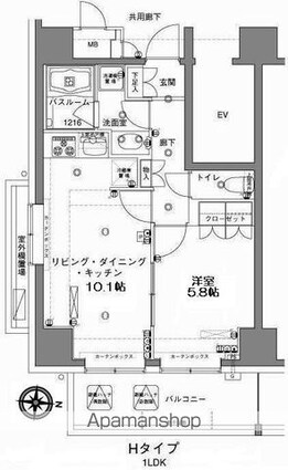 東京都江東区東陽６丁目[1LDK/40.03m2]の間取図