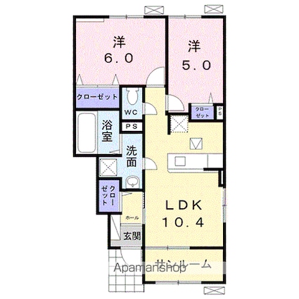 レジデンス鳥生７[2LDK/53.63m2]の間取図