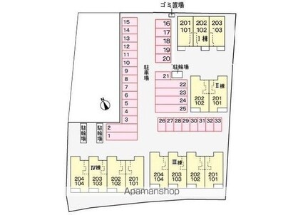 プレッソ太田Ⅱ[1LDK/50.08m2]の配置図