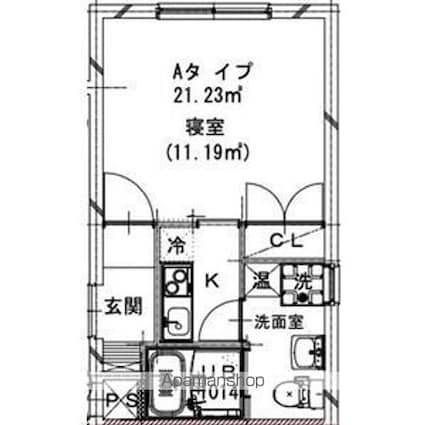 ＴＲＩＢＥＣＡ三軒茶屋[1K/21.47m2]の間取図