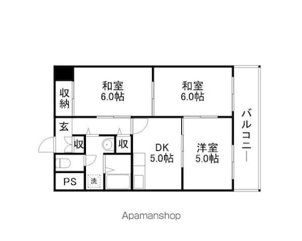 タイハイツ桜宮[3DK/52m2]の間取図