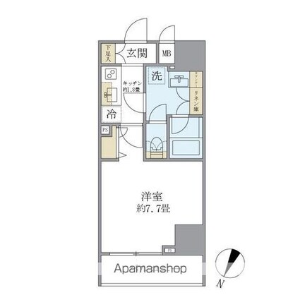 エレミ本蓮沼[1K/25.27m2]の間取図