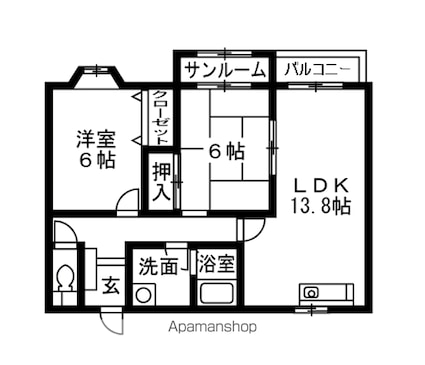 Ｔ．レックス[2LDK/60.86m2]の間取図