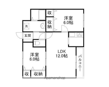 ハーマニーサイトウ[2LDK/55.22m2]の間取図