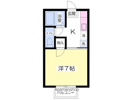 愛媛県松山市桑原５丁目[1K/22.68m2]の間取図