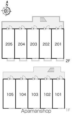 レオパレスリバー　Ｋ[1K/19.87m2]の配置図