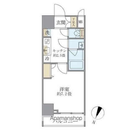 エレミ本蓮沼[1K/25.13m2]の間取図